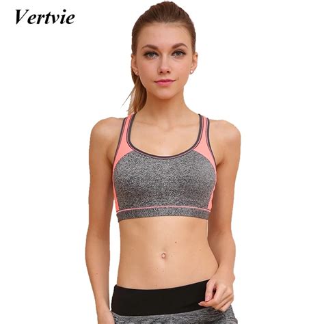 Vertvie Female Push Up Top Bras Shockproof Exercise Running Sports Bras Breathable Gym Top Bras