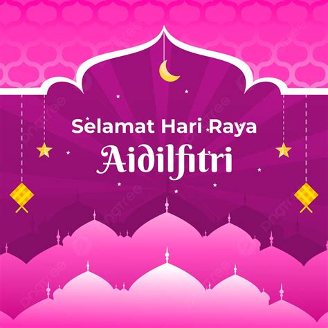 Latar Belakangpurple Pink Islamic Eid Square Background Selamat Hari