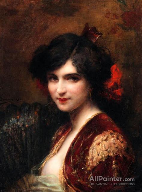 Henri Adrien Tanoux Portrait Of A Spanish Lady Oil Painting