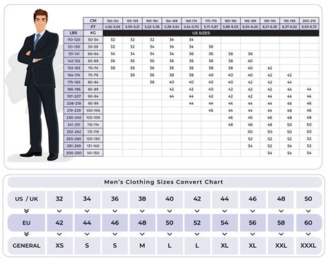 Suit Size Chart Wessi