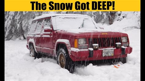 Snow Wheeling A Stock Jeep Cherokee To Find Christmas Trees In The