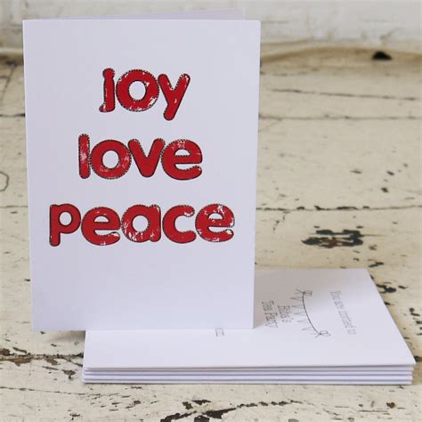 Bibas Tea Party — Peace Love Joy Pack Of Five Christmas Cards