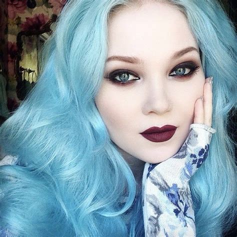 Absolutely Gorgeous Blue Hair And Makeup By Lime Crime Makeup Grunge
