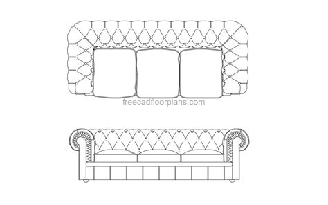 Chesterfield Sofa Blueprints Baci Living Room