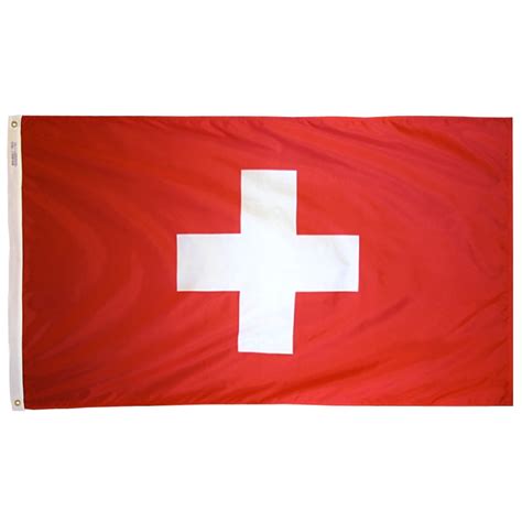 The four arms of the cross are of equal length and do not extend to the edges of the flag. Switzerland Flag