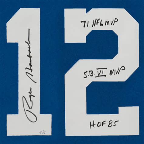 Roger Staubach Dallas Cowboys Autographed And Inscribed Mitchell And Ness