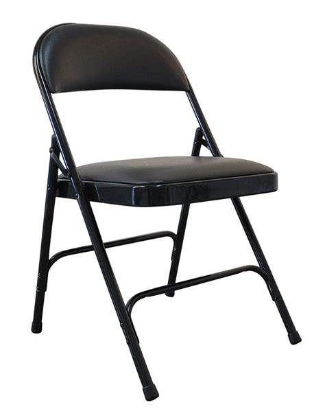 Black Seat Vinyl Seat Padded Folding Chair 13v42513v425 Grainger