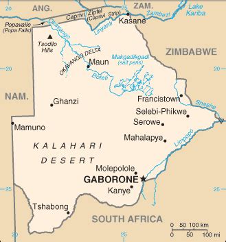 Landkarte Und Ausf Hrliche Geographie Von Botswana