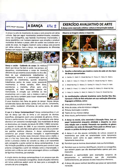 Atividade Artes 8 Ano