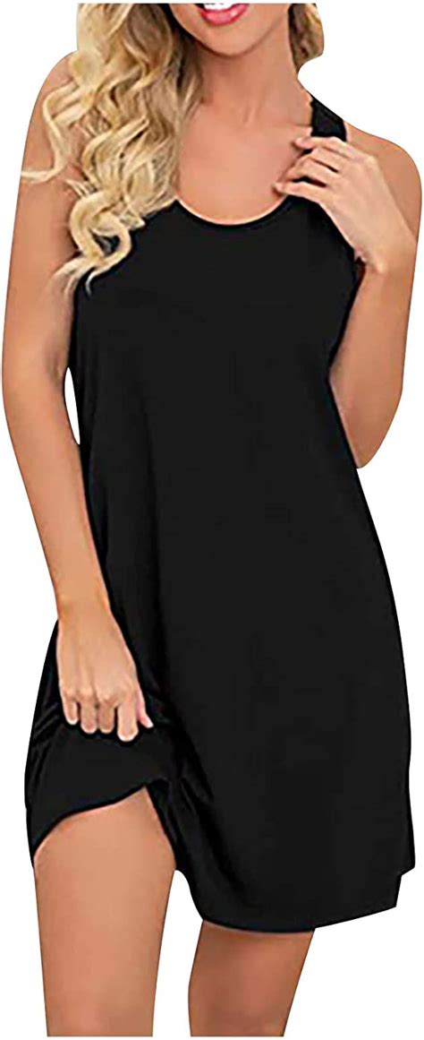 summer sleepwear tank for women o neck nightgown solid plaid sleep dress sleeveless sleep shirt