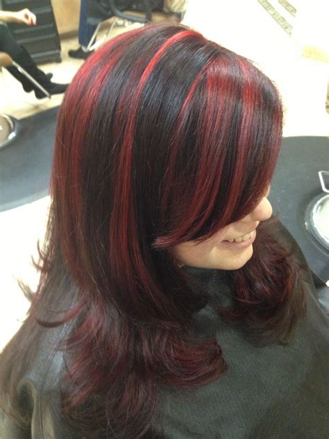 Fun Hair Black With Bold Red Highlights By Joanna Joanna Madison