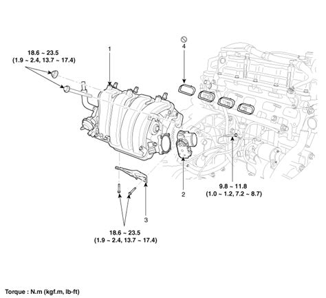 Hyundai Santa Fe Intake Manifold Components And Components Location