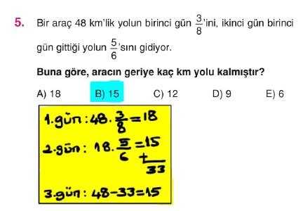 Orijinal Tyt Matematik Soru Bankası Kesir Problemleri Çözümleri Test 1