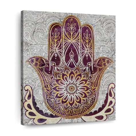 Mandala Hamsa Hand Wall Art Digital Art