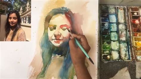 Portrait Painting In Watercolor Step By Step Portrait Lesson Youtube