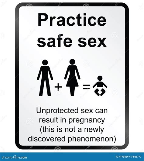 Practice Safe Sex Information Sign Stock Vector Illustration Of Instructive Reproduction