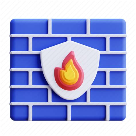 Firewall Security System Fire Antivirus Protection Flame 3d