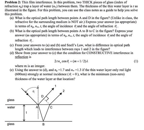 Solved Problem Thin Film Interference In This Problem Chegg Com