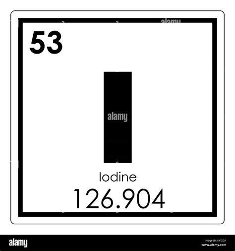 Iodine Chemical Element Periodic Table Science Symbol Stock Photo Alamy