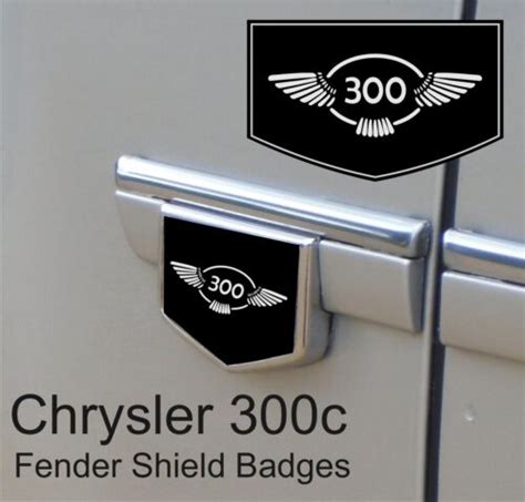 Chrysler 300c 300 Wing Logo Fender Side Shield Badge Emblems Black