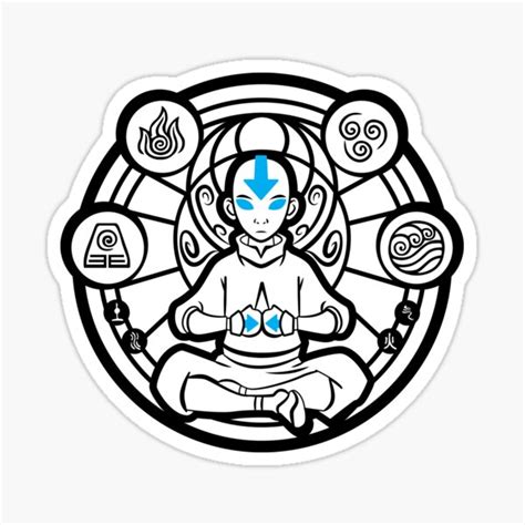 Avatar Aang Sticker For Sale By Ahegaopins Redbubble
