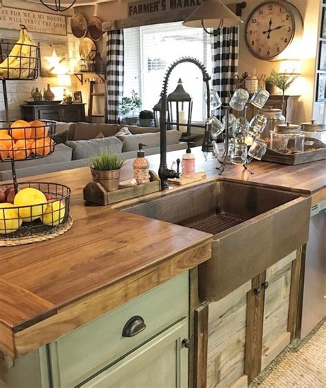 It has a long traditional swivel spout, solid. I love this copper apron sink, especially with the green ...