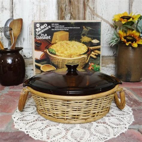 Product titleanchor hocking 2 qt covered casserole. Covered Casserole Baking Dish with Basket/Amber Anchor ...