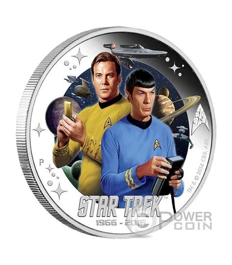 Captain James Kirk And Spock Star Trek Silber Münze 1 Tuvalu 2016