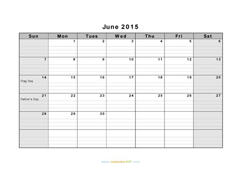 June 2015 Calendar Blank Printable Calendar Template In Pdf Word Excel