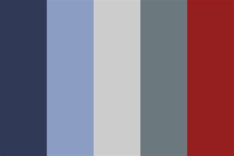 Blue And Grey W Red Accent Color Palette
