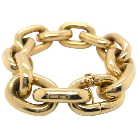 Karat Yellow Gold Big Link Chain Bracelet Chain Bracelet Yellow