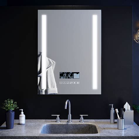 Illuminated Led Bluetooth Bathroom Mirror With Shaver Socket Demister