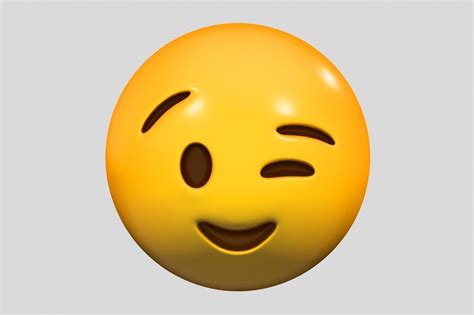 3d Emoji Winking Face Cgtrader