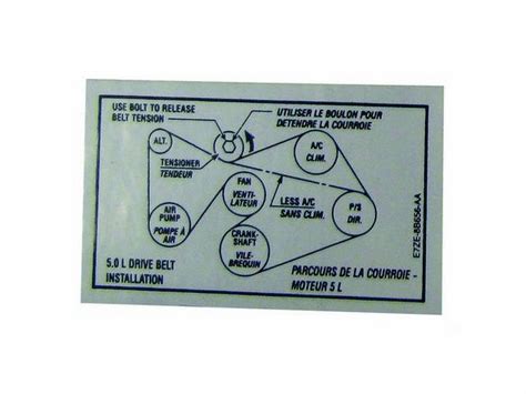 Decal Drive Belt Routing W Id Code E7ze Aa Repro M D0836