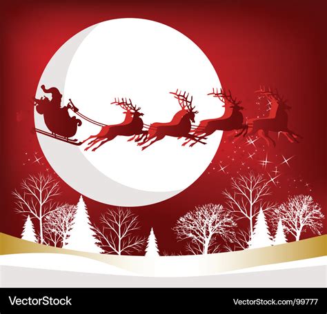 Santas Sleigh Royalty Free Vector Image Vectorstock