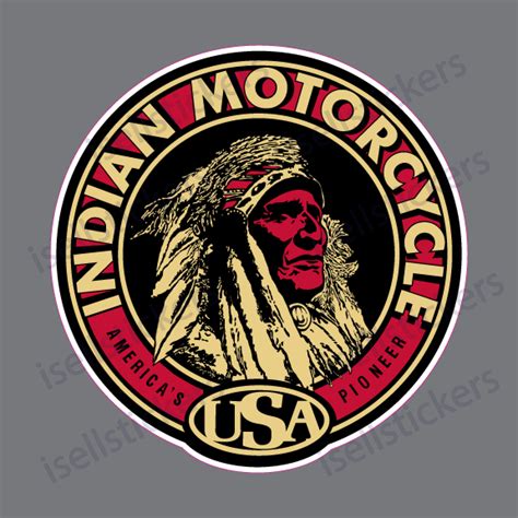 Indian Motorcycle War Bonnet Vintage Bumper Sticker Window Decal Facing