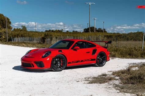 Porsche 911 Gt3 Rs 991 Red With Anrky An24 Aftermarket Wheels Wheel Front