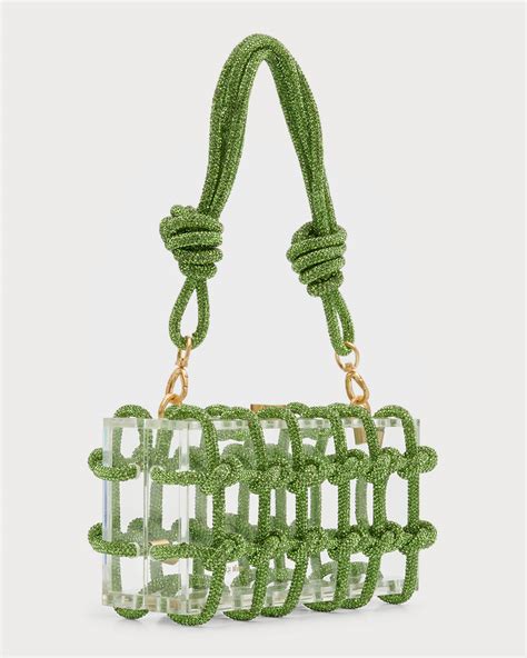 Cult Gaia Bess Caged Embellished Box Shoulder Bag | Neiman Marcus