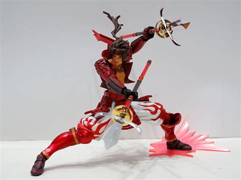 The figure will include three interchangeable portraits, three different swap out hair pieces, interchangeable hands, a sword, a sword effect, and her hawk mamahaha, which will have swap out wings and tails. Revoltech Sengoku Basara Figures Released - The Toyark - News