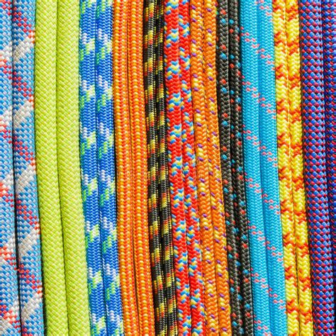 Colored Ropes On The Rock Stock Image Image Of Attached 17090253