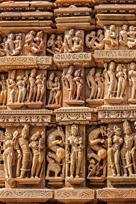 Premium Photo Sculptures On Khajuraho Temples