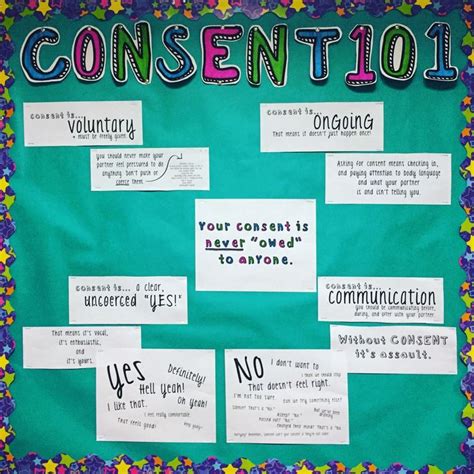 I Made A Consent 101 Board For My Res Hall It Included Definitions Examples College