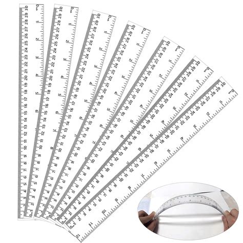 Buy 7 Pack Clear Rulers Plastic Ruler 12 Inch Transparent Straight