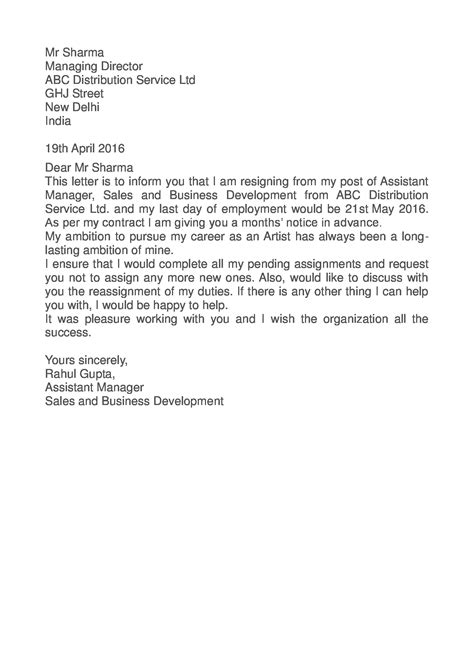 manager resignation letter examples   examples