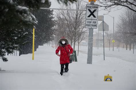Extreme Snowfall During Snowstorm In Toronto Editorial Image Image Of
