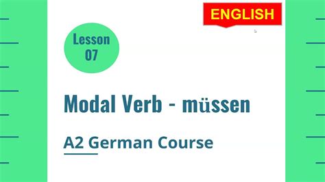 Modal Verb Müssen In German Conjugation Sentence Structure Examples