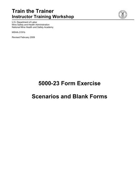 5000 23 Form Exercise Scenarios And Blank Forms