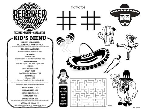 Mexican Food Kids Menu Red River Cantina League City Texas