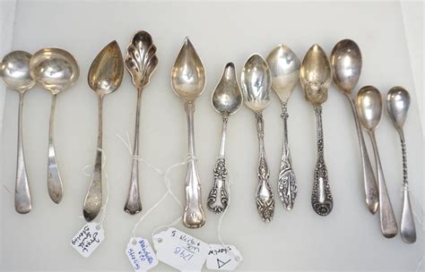 12 Antique Sterling Silver Spoons