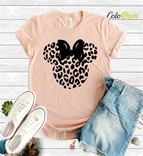 Disney Leopard Minnie Shirt Cheetah Minnie Shirt Animal Etsy Disney